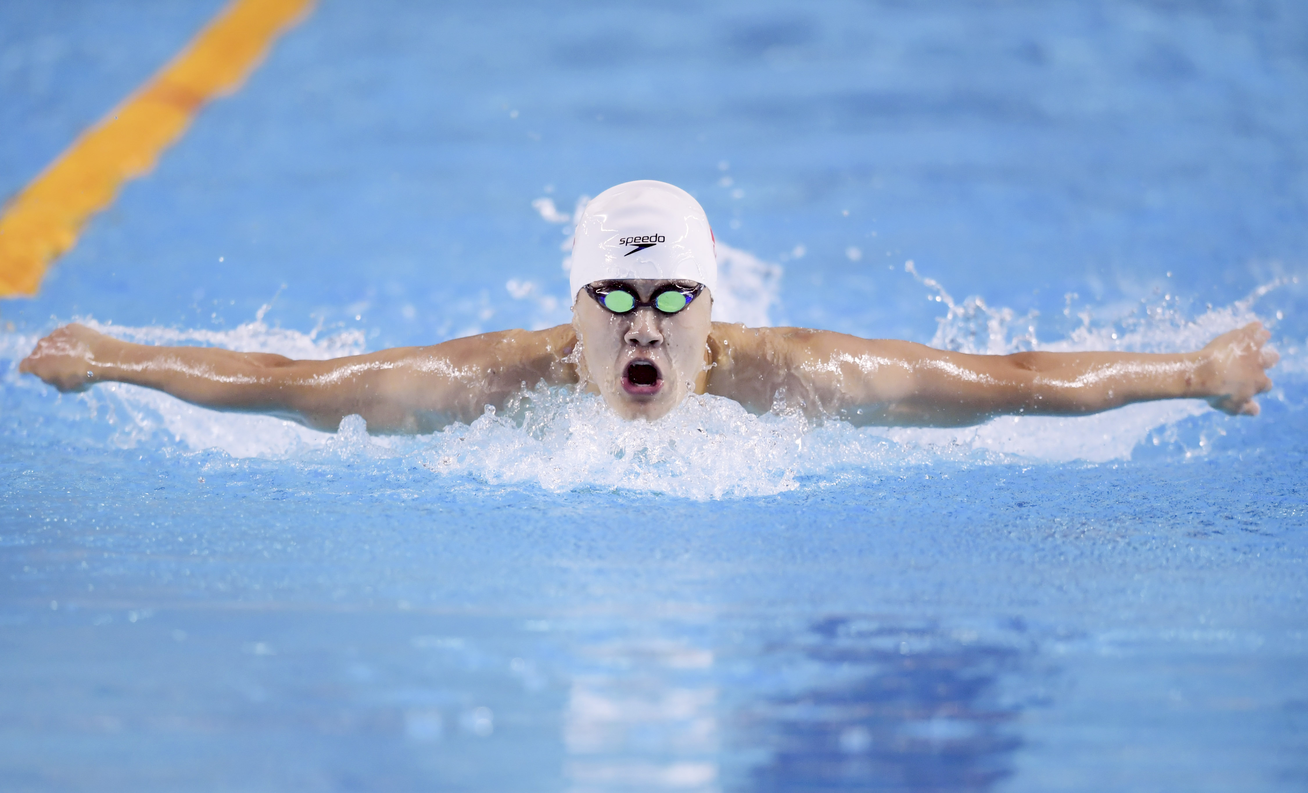 摩尔多瓦选手卡什在游泳比赛中获胜 摩尔多瓦选手卡什在游泳比赛中获胜